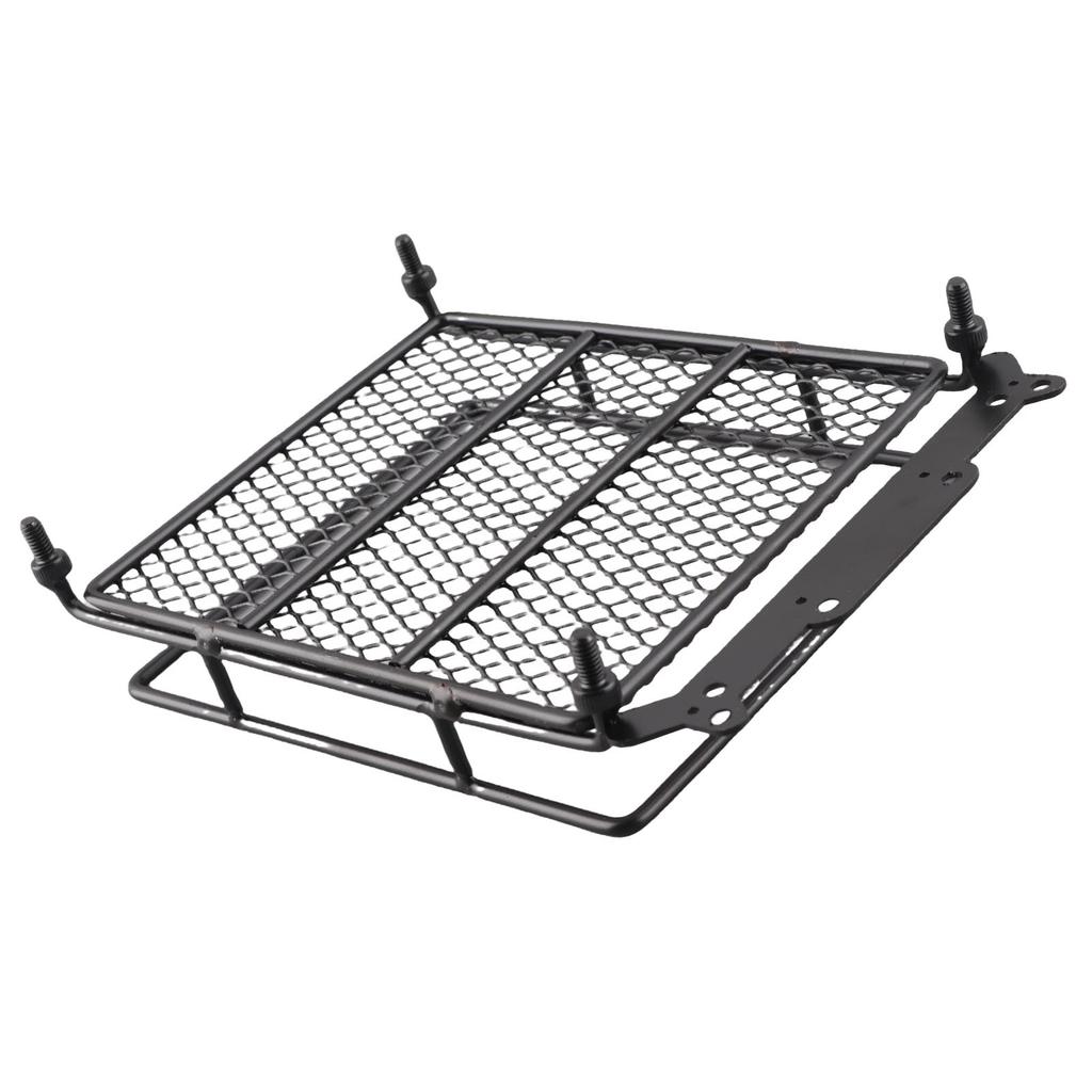 Middle Size Roof Rack Luggage With LED Lights Quadrate for SCX10 1 10 RC Car (4 White)