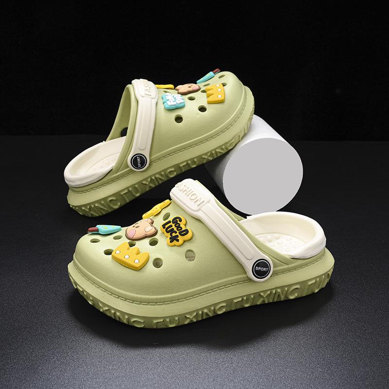 

Childrens Trendsetting Eva Hole Sandals With Breathable And Nonslip Features For Boys Adventures Summer Green,35