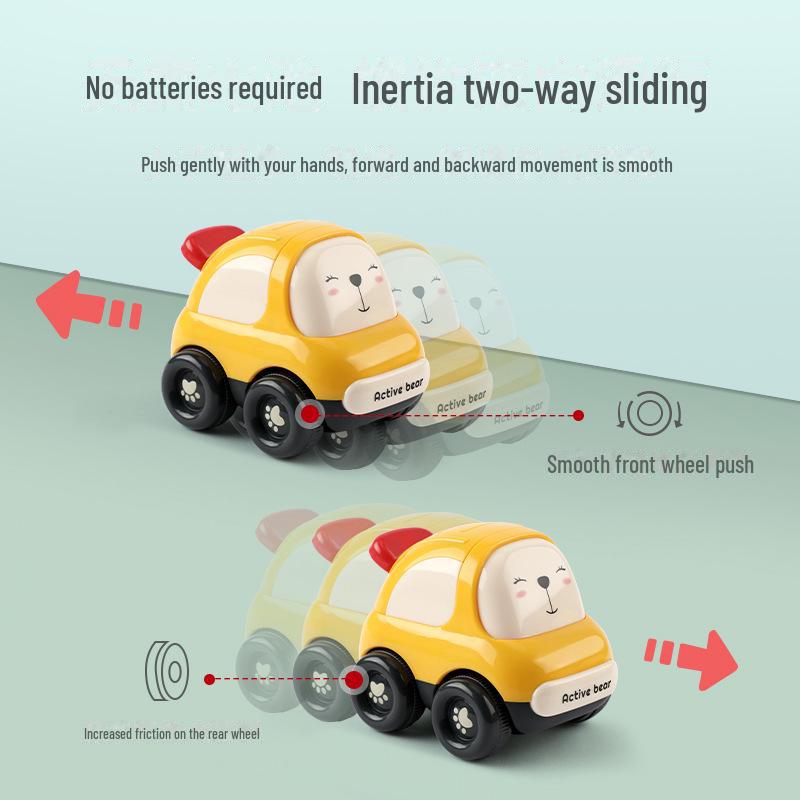 Hubao Inertia Toy Car for Kids 1-3: Cartoon Engineering Vehicle for Boys & Girls