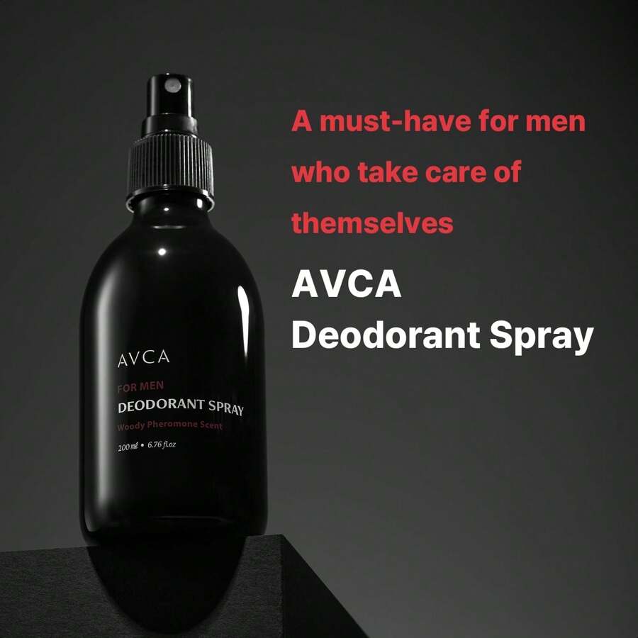 AVCA Men's Deodorant Spray  200ml With Woody Pheromone Scent For Long-Lasting Freshness And Odor Protection
