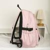 Three-Piece Backpack Set Student Schoolbag Girls Solid Colorlarge Capacity Backpack with Shoulder Bag Pen Bag