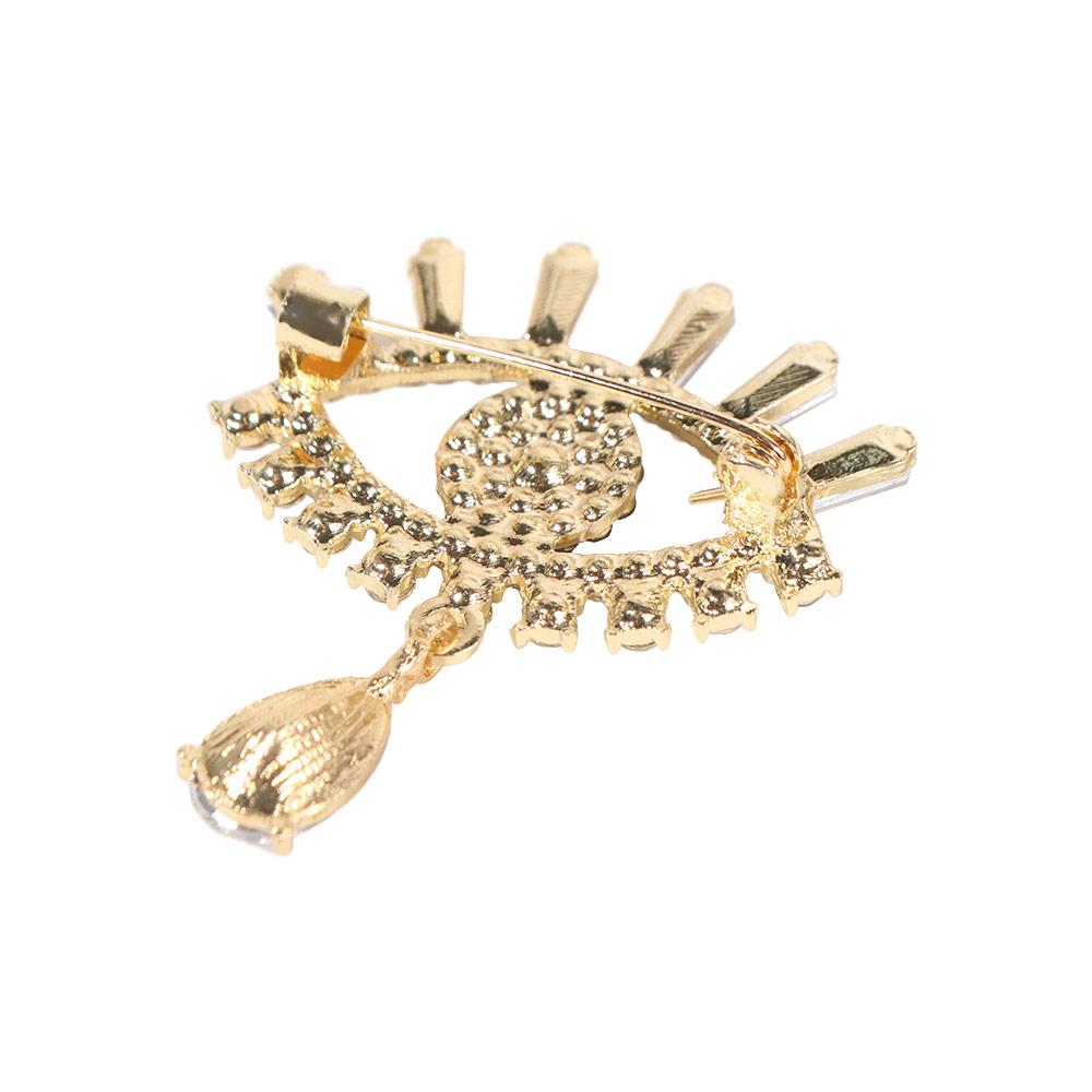 Crystal Pendant Luxury Badge Pin Decoration Banquet Clothes Pin Rhinestone Eye Brooches Decoration