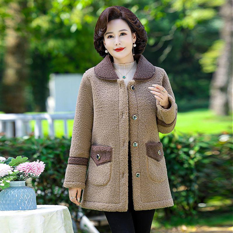 Women Corduroy Jackets Winter Solid Loose Outwaer Female Casual Middle-aged Thicken Warm Female Overcoats