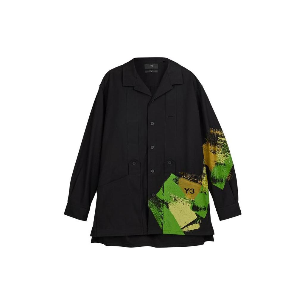 Y-3 FW23 Single-Breasted Drop Shoulder Long Sleeve Shirt Unisex Shirts Black IP7948