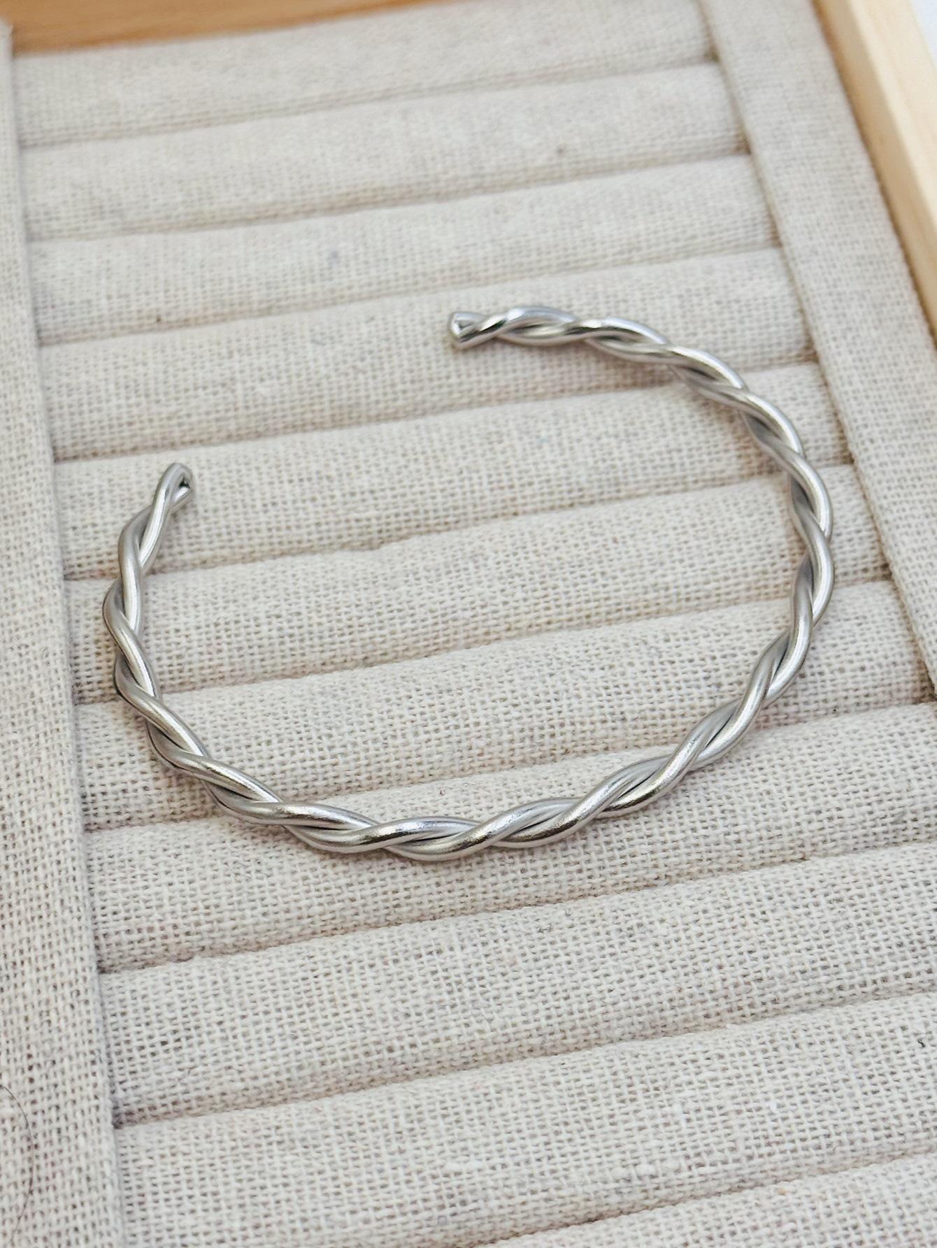 Браслет в европейском стиле из витого троса - Ювелирное изделие из нержавеющей стали с золотым покрытием