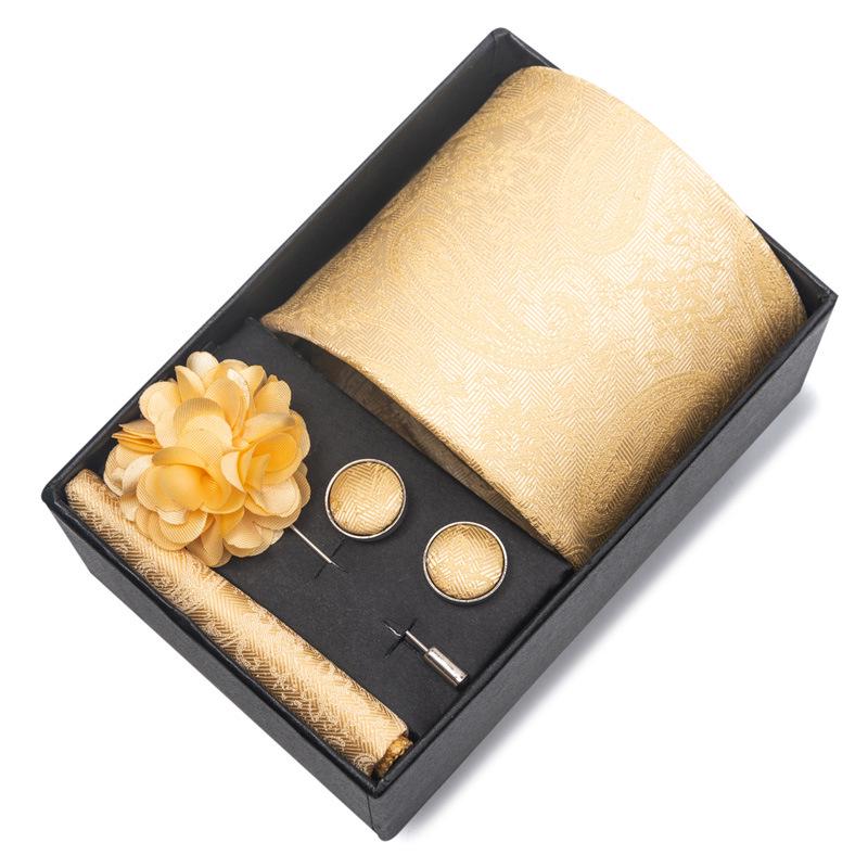 Herren Formale 8cm Krawatte Sechsteiliges Geschenkbox-Set für Bräutigam und Geschäftliche Anlässe