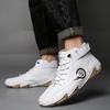 New  Handmade Leather Casual Men Shoes Design Sneakers Man Breathable Leather Shoes Men Ankle Boots Outdoor Walking Shoes