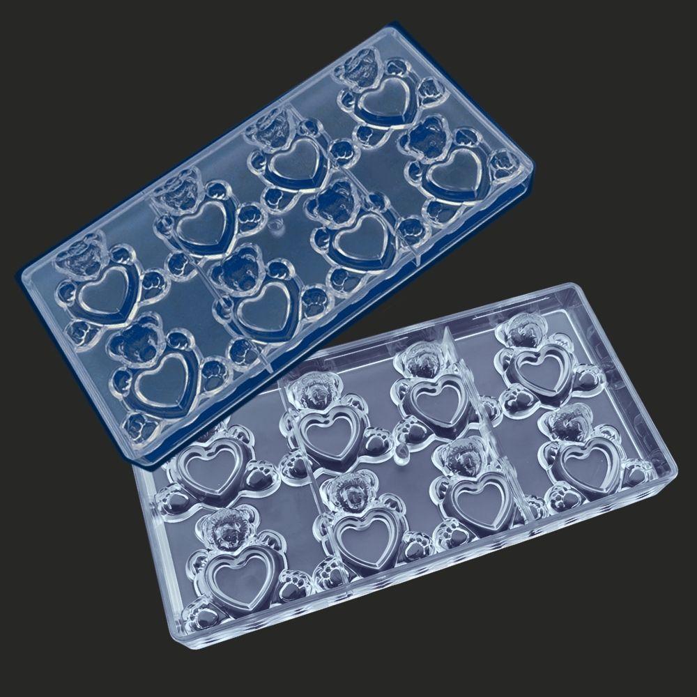 8-Cavity Plastic Chocolate Mold Cute Little Bear Romantic Valentine's Day DIY Candy Pudding Baking Tool YMY