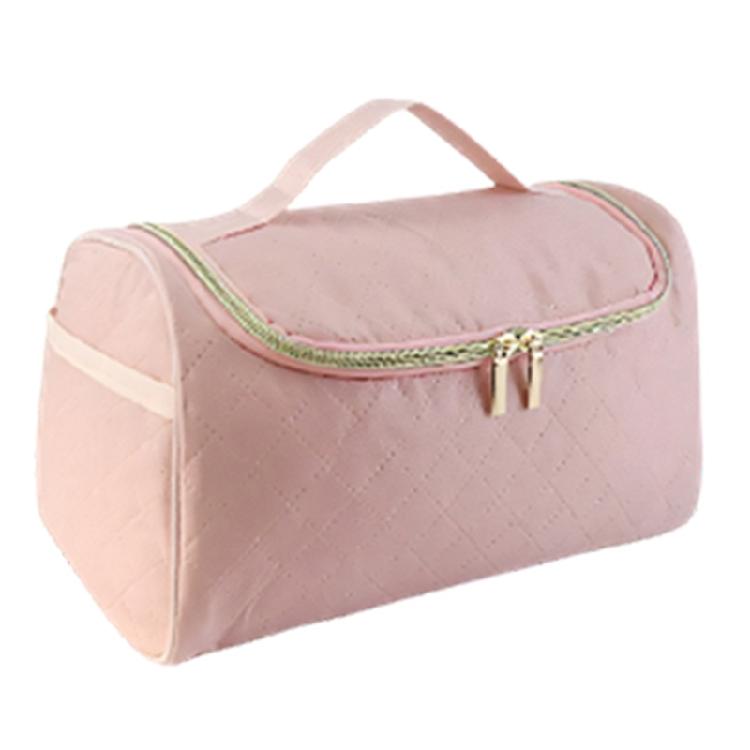 

Elegant Quilted Cosmetic Bag Hair Curler Travel Case For Popular Hair Dressing Attachments And Grooming Products Storage розовый