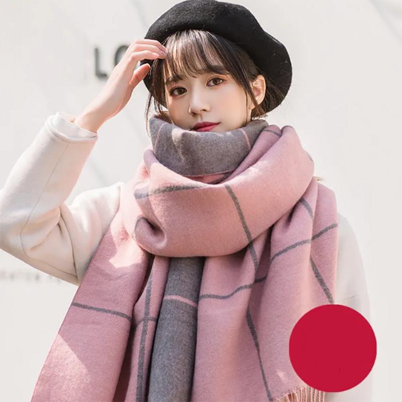 Buy Woolen Scarf Women Winter Korean Version of Wild Youth Solid Color ...