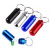 4 Stück wasserdichter Aluminium-Pillenhalter mit Schlüsselanhänger, Outdoor-Medikamentenflasche, Dichtung, Erste-Hilfe-Medikamentenhalter
