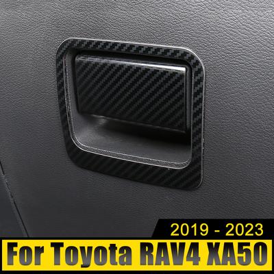 For Toyota RAV4 XA50 - 2022 2023 RAV 4 Hybrid Stainless Steel Car Storage Box Co-pilot Handle Bowl Cover Trim