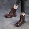 Johnature Genuine Leather Women's Boots Casual Versatile Round Toe Soft Soled Short Boots