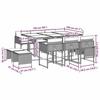 VidaXL Garden Dining Set with Cushions 11 Pcs, Table and Chairs with Foldable Backrest, Outdoor Furniture Patio 3211335