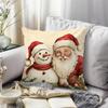 1Pcs Vintage Christmas Pillowcase Square Bedroom Cushion Covers Zipper Chair Covers Living Room Comfortable Soft Decor 45X45Cm