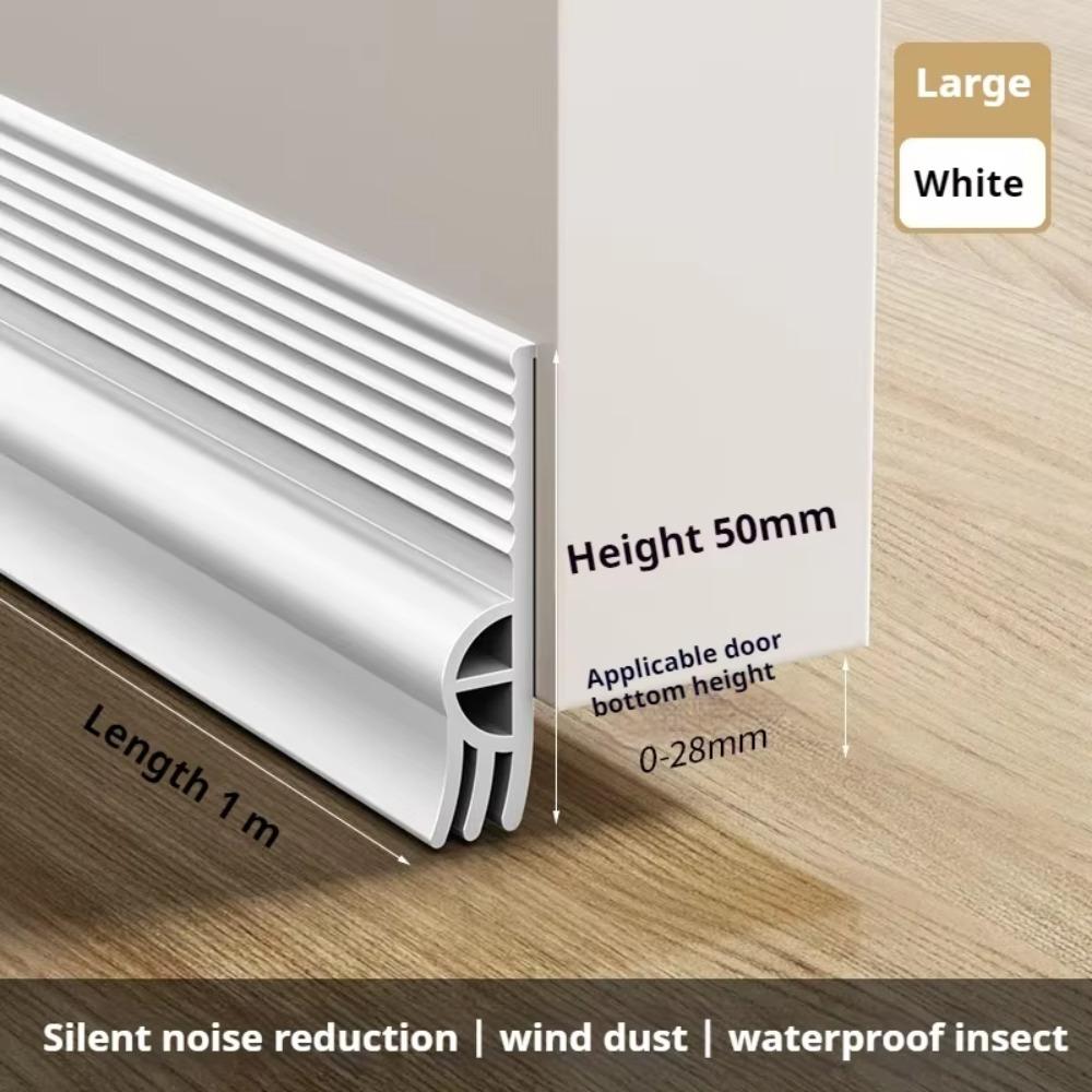 28/50mm Height Door Bottom Weatherstripping Dustproof Insectproof Door Draft Stopper Self-Adhesive Triple-Thickening