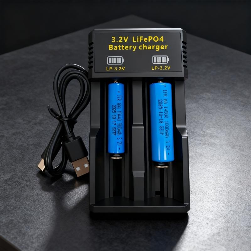 Multi Compatible USB Charger For 3.2V LiFePO4 Batteries 10440 14430 14500 18650 26500 Models