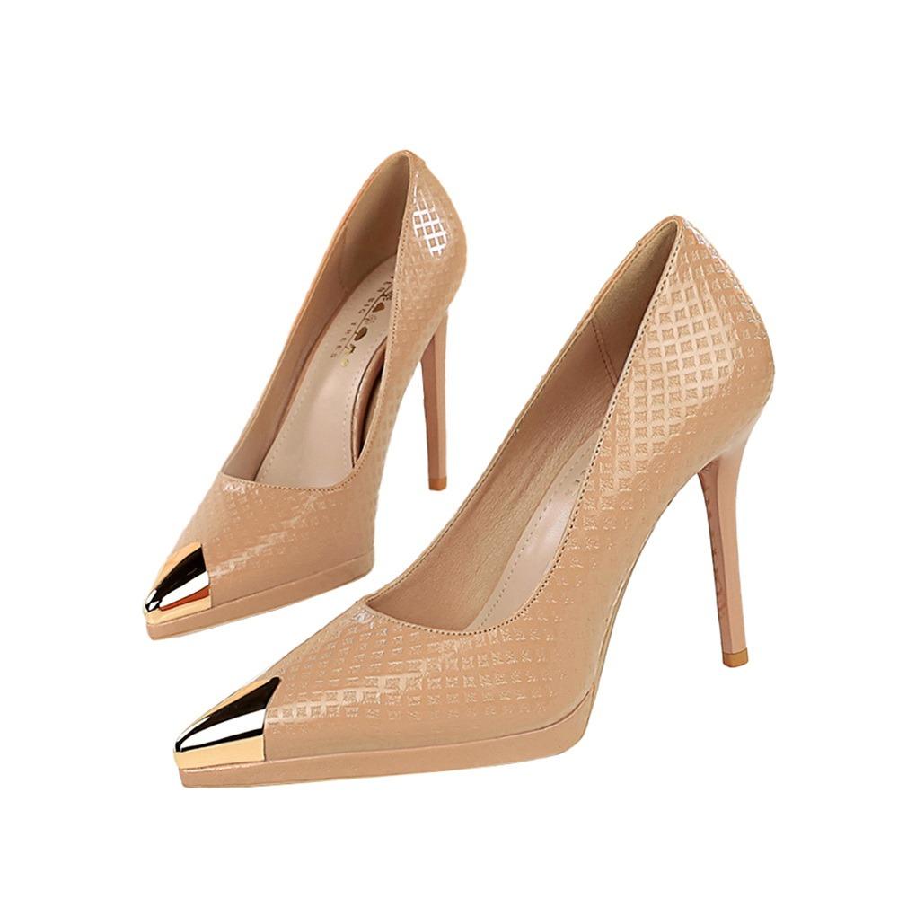 

11.5CM Banquet High Heels, Embossed Patent Leather, Light Mouth Metal Pointed Thin High Heel Single Shoes, Super Women s Shoes 43 тілесний