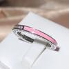 Sweet And Lovely Pink Zirconia Ultra-thin Ring Female 925 Stamp Pink Drip Party Wedding Fashion Jewelry Gift Wholesale