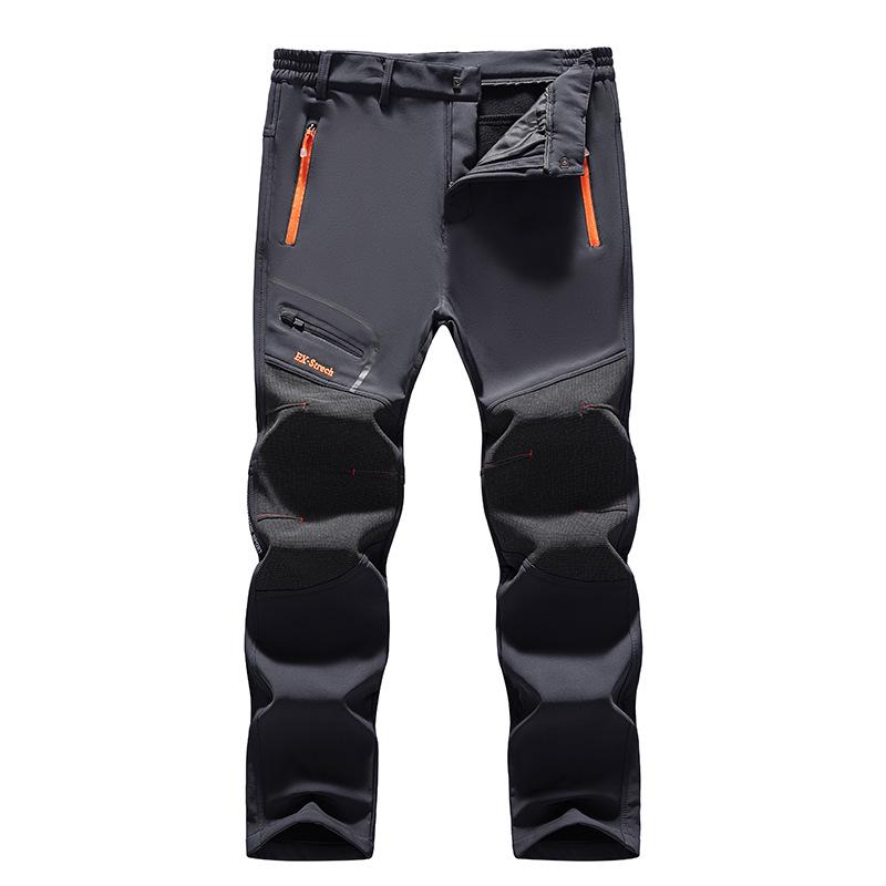 Men's Waterproof, Windproof, Fleece-Lined Ski Pants: Autumn/Winter, Loose Fit, Multi-Pocket, Workwear Style.