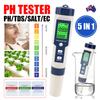 5 In 1 Water Quality Monitor PH/EC/TDS/ORP/H2/Fertile/Salinity/S.G/Resistivity/Temp Multifunction Tester for Aquariums Pools