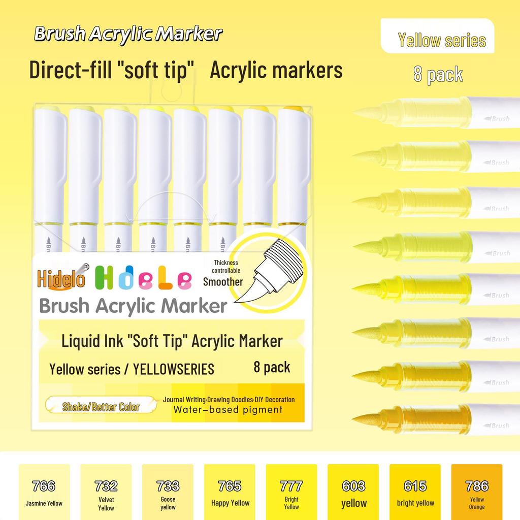Huideler 639 Soft Tip Acrylic Marker Pen - 240 Colors for Student Art & Graffiti