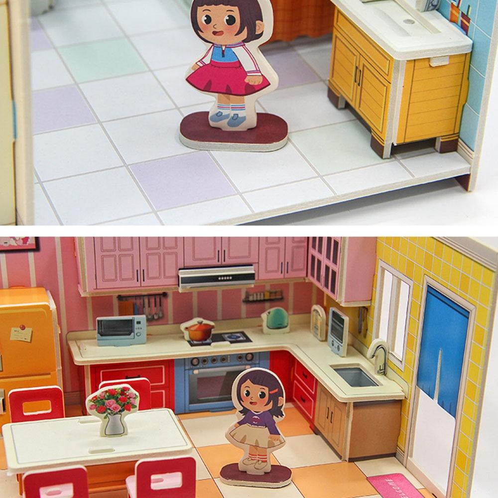 Educational 3D Paper Puzzle Room Paper Building Kit Room Construction