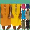 Stylish Summer Women's Short Sleeves V-neck Tunic Midi Dress For Plus Size Fashion
