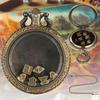 Unique Pocket Watch Case with 7pcs/set Metal Polyhedral Dices Pendant Delicate Pocket Watch for Gamers and Collectors