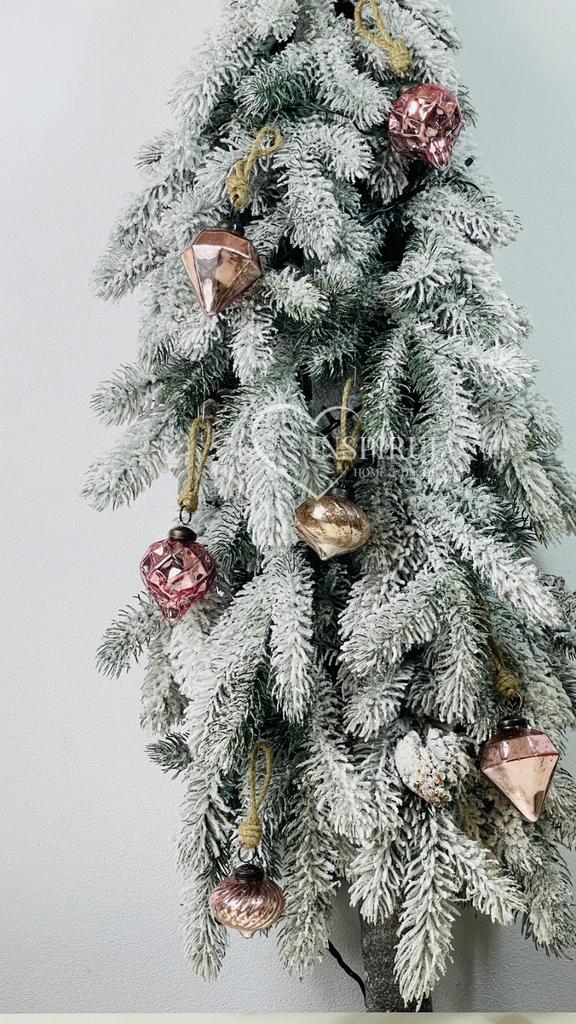 Set of Pink Shaped Baubles 4 Pcs In 5.00 X L 5.00 X H 5.00 Cm