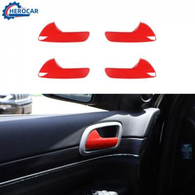 4x Door Handle Decor Cover Trim Bezels Frame for Jeep Grand Cherokee 2011+ Red