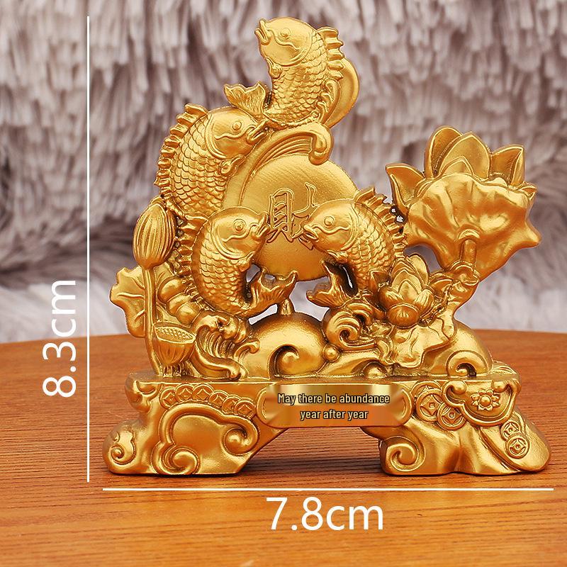 

Ежегодное Изобилие Украшение Кои: Золотая рыбка Карп На пару, Идеально для гостиной, декора прихожей, новоселья и подарка на удачу