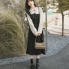 Spring and Autumn Temperament Fake Two Piece Skirts Academy Style Long Sleeve Medium Length Waist Slim Shirt Dress