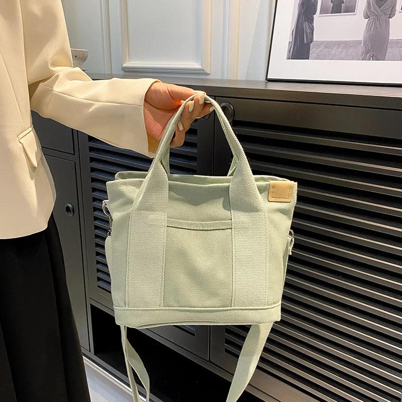 2026 Autumn Winter Quality Fashi Multilayer Pocket Women Canvas Tote Bag for Women Designer Simple Lady Handbags Shoulder Bag