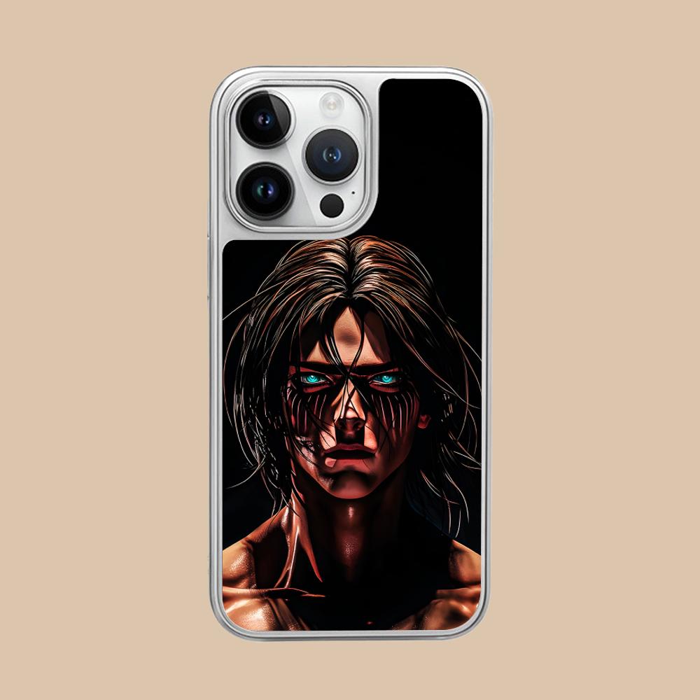 AOT Eren Yeager Silver Plating Mobile Phone Case for iPhone 17 16 15 14 13 12 11 Air Pro Max Plus Colorful Cover