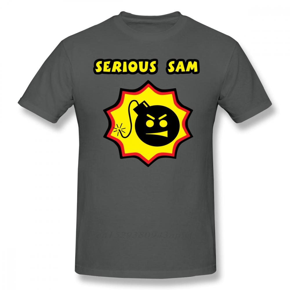 Serious Sam TShirt Serious Sam Replica T Shirt 100 Cotton Summer Tee Shirt Men Cute ShortSleeve Printed Tshirt