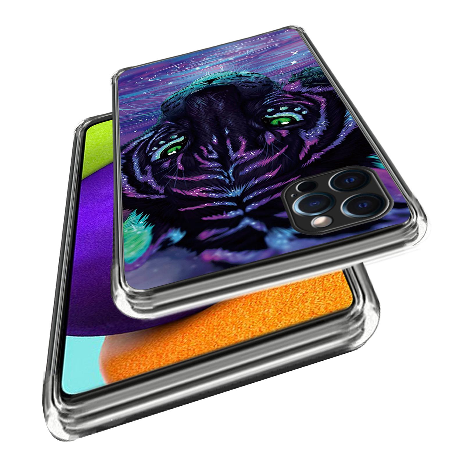 

For iPhone 16 Pro Case Pattern Printed Shockproof TPU Phone Cover Night Tiger
