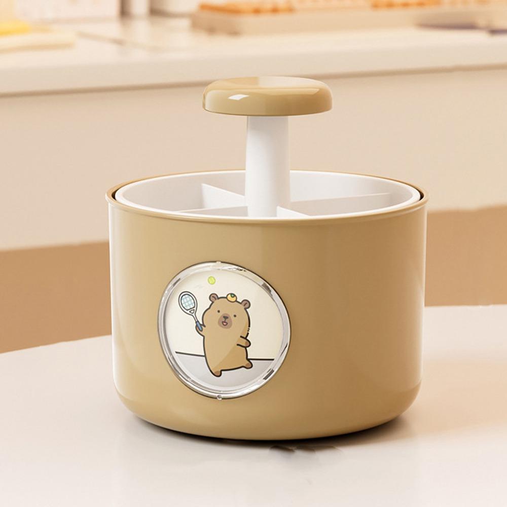 4 Patterns Capybara Rotating Pen Holder 4 Grid Capybara Stationery Storage  Home Office