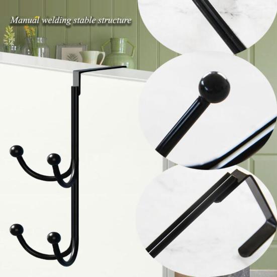 Yousheng Metall-Doppelschichthaken, keine Türschäden, einfache Installation, zum Aufhängen von Weihnachtskränzen, Kleidung, Mehrzweck-Kleiderbügelhaken