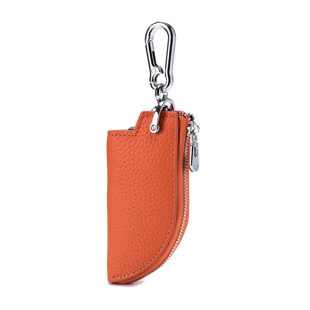 New Zipper Key Bag Men's First Layer Cowhide Waist Hanging Car Key Cover Multifunctional Home Keychain