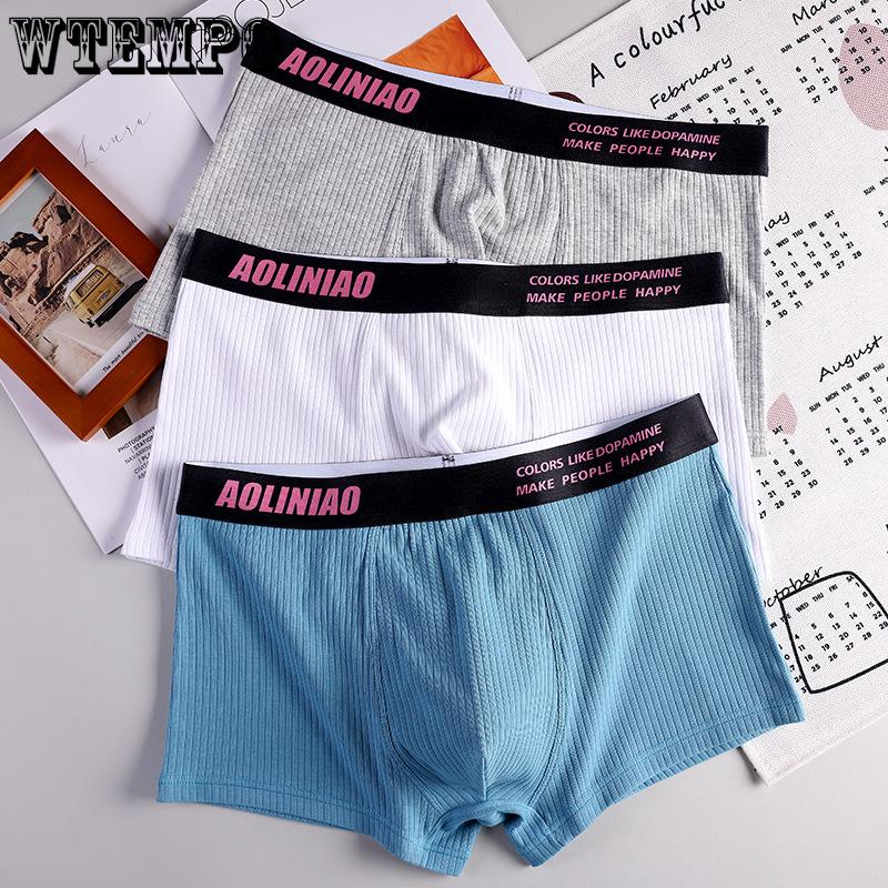 Men's Underwear Pure Cotton Breathable Boxer Shorts Men's Sporty and Comfortable Four Cornered Underwear