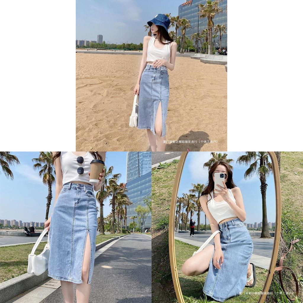 Cotton Blend Asymmetric High Waist Pencil Skirt For Women Spring Summer Office Work