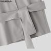 INCERUN Men Sleeveless Belt Waist Casual Loose Waistcoat Vest Suit Blazer