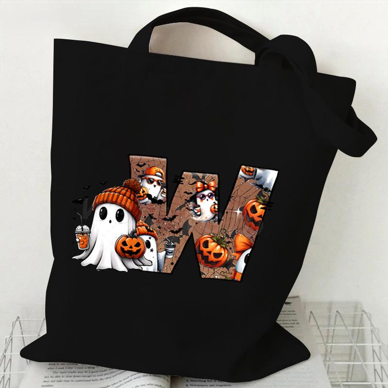 26 Letters Personalized Printing Trend Handbag Commuter Shoulder Bag Canvas Bag