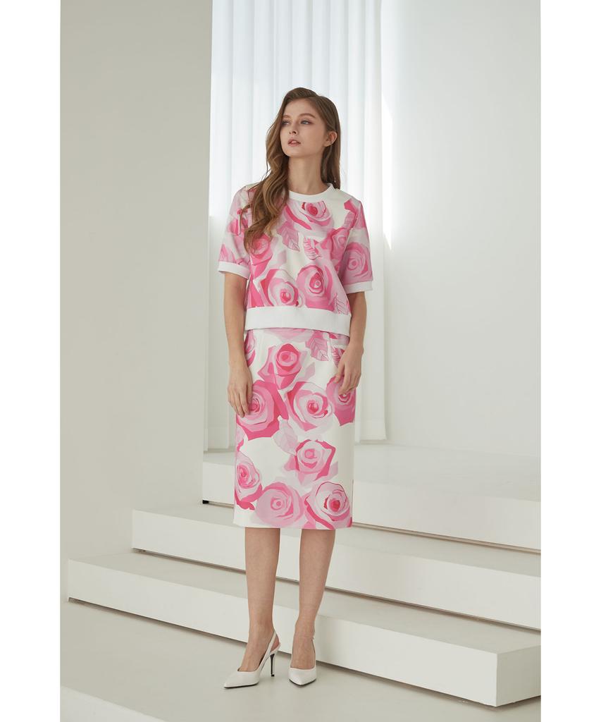 Kym Rose Printed Pencil Skirt