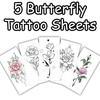 S.A.V.I 5PCS Elegant Floral Temporary Tattoo Stickers, Waterproof, Natural Art, Aesthetic Design for Women & Girls,10.5x6cm