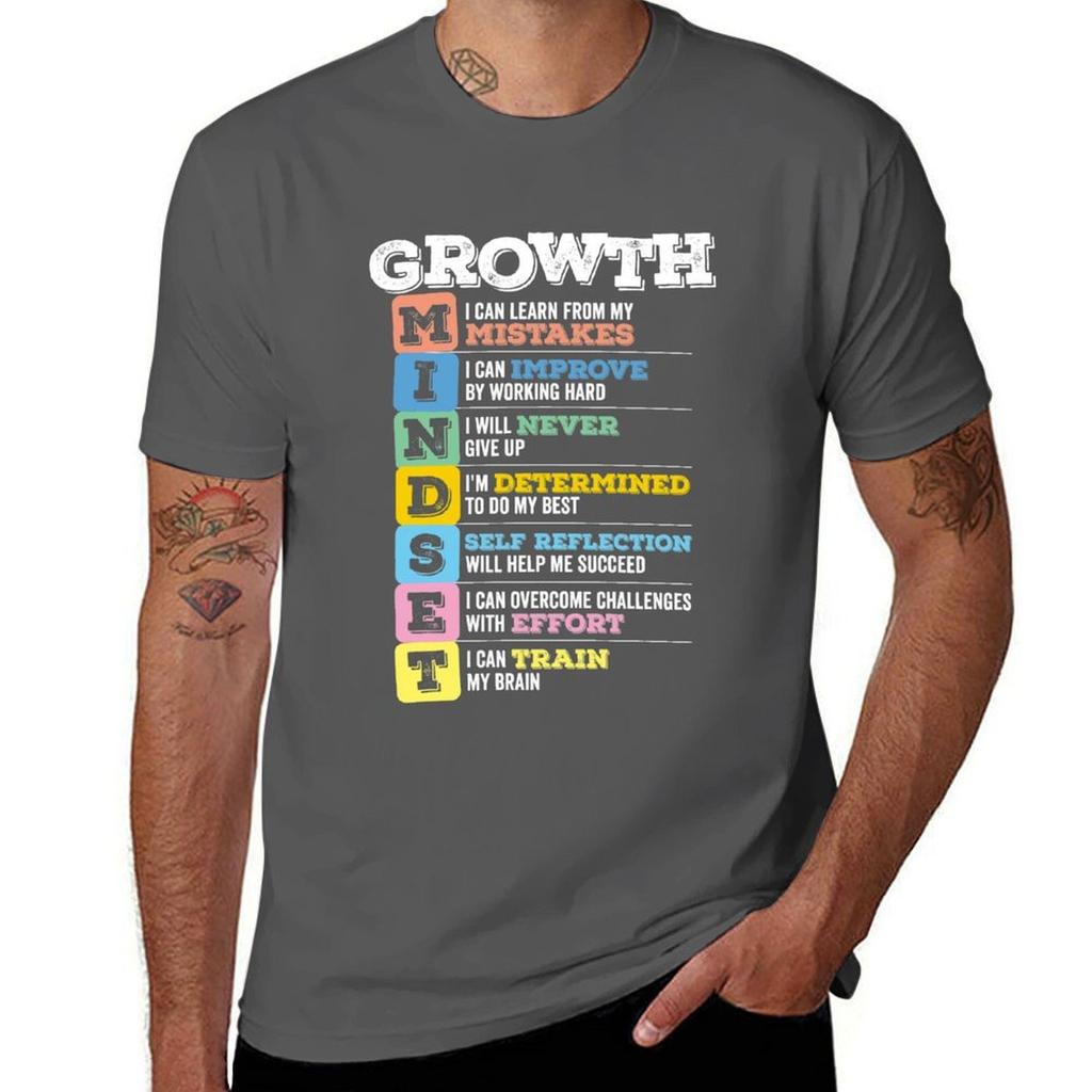 Growth Mindset Meaning TShirt Basic Daily Outfit Short Sleeve Tee