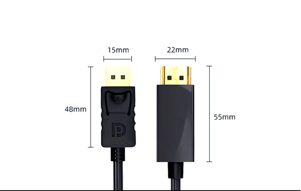 DisplayPort auf HDMI DisplayPort auf HDMI Kabel Kompatibel mit und Projektoren H.May (DP) Kabel, 4K/30Hz, 1080P/60Hz, 1920x1200, Vergoldete Stecker, (DP)