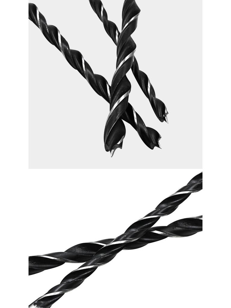 Seven-Piece 300mm Extended Three-Point Wood Hole Opener Drill Set (4-12mm) with Center-Finding Hanging Bag