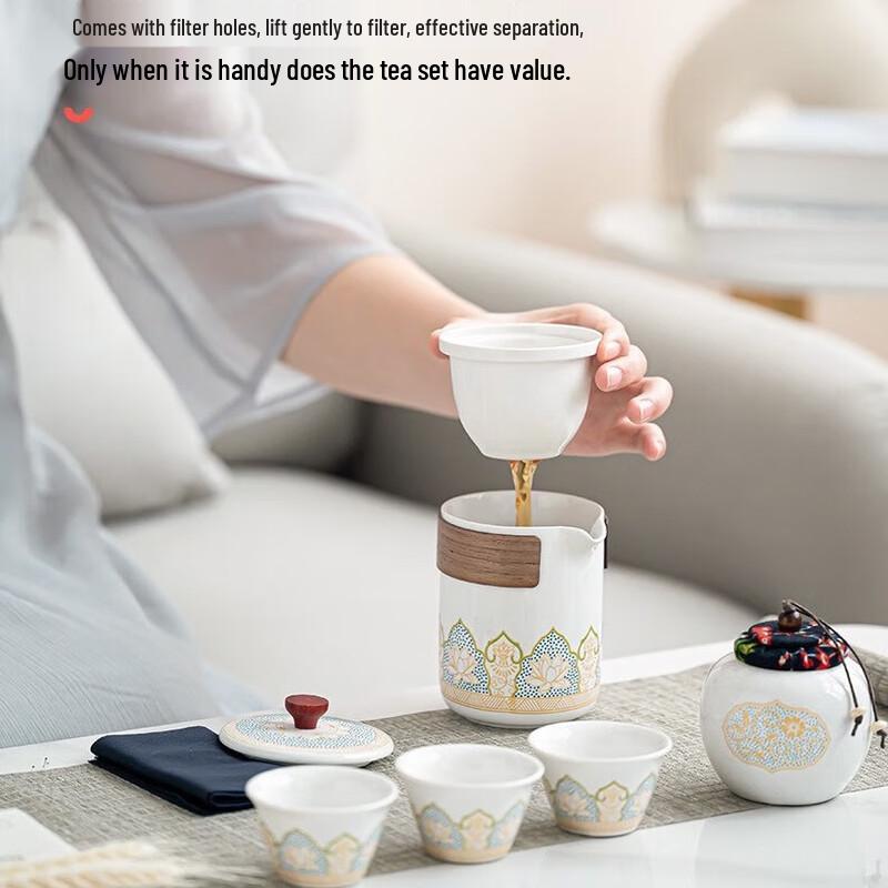 Portable Ceramic Tea Set for Travel & Business